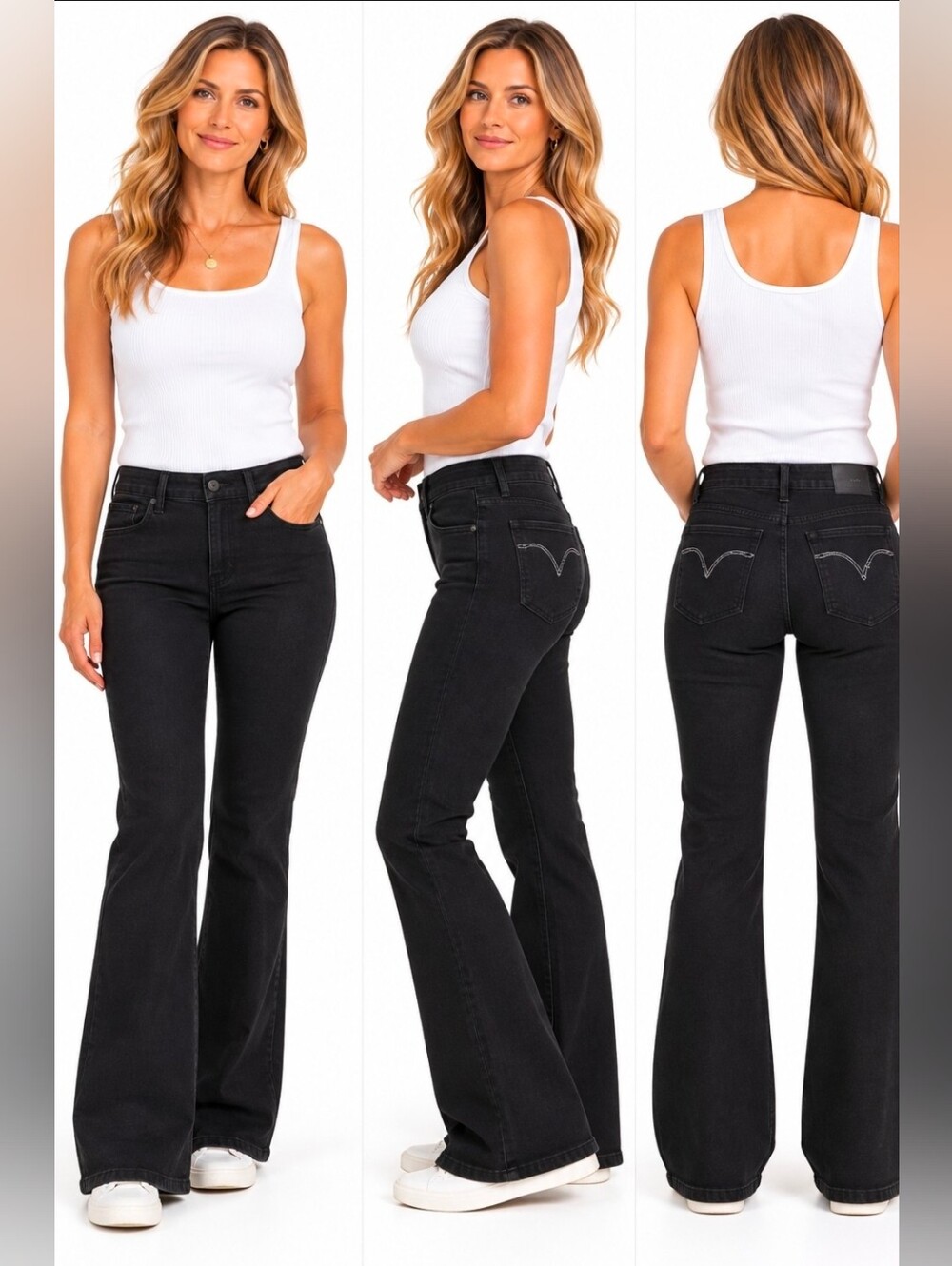 Levis Perfectly Slimming 512 Classic Womens Black Bootcut Flare Jeans Size 10 S